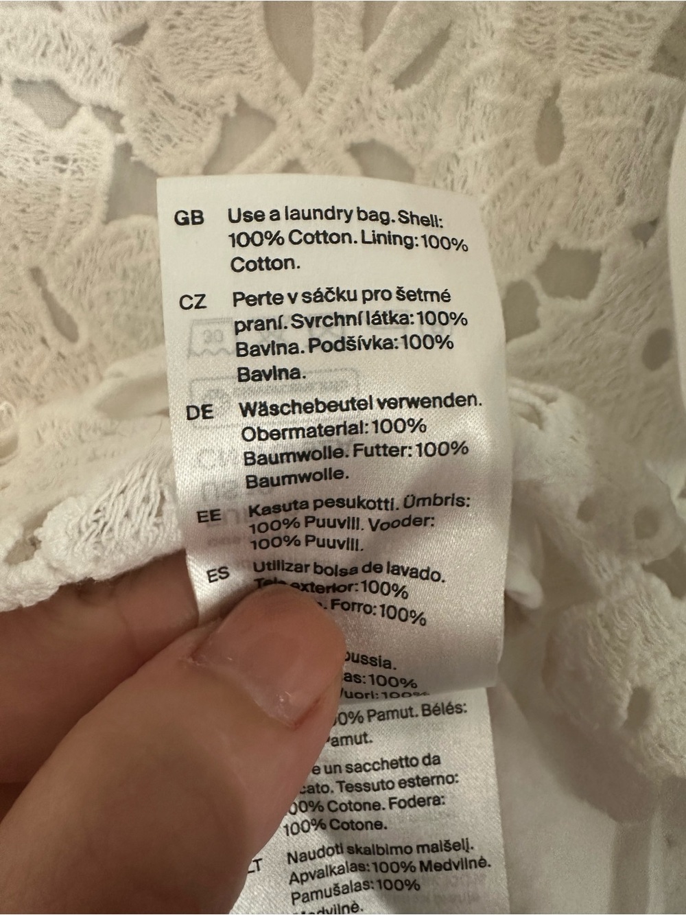 COS Broderie Anglaise White Lace Short Sleeve Shirt Dress Size 10 - Picture 7 of 10